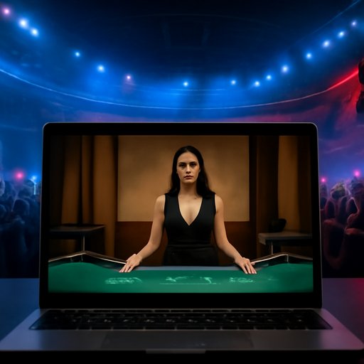 game gamble live dealer table on laptop